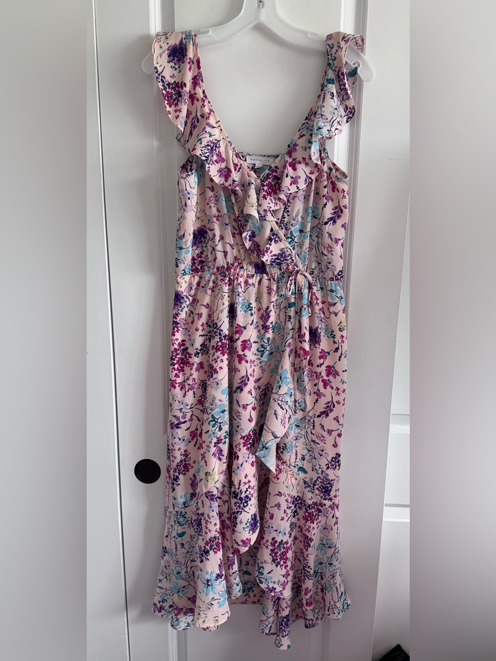 Socialite Floral High-Low Ruffle Maxi Dress